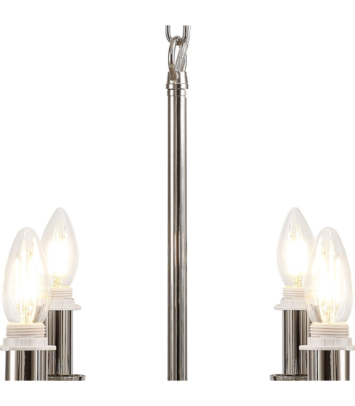 Banyan 59cm 8 Light Multi Arm Pendant/Semi Flush Without Shade 1.5m Chain E14 Polished Nickel-7