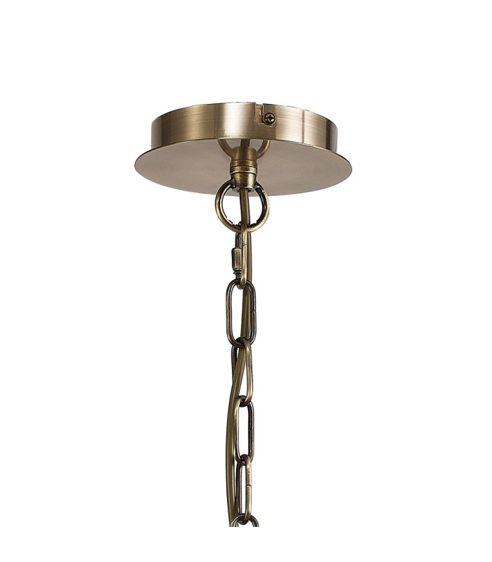 Banyan 59cm 8 Light Multi Arm Pendant/Semi Flush Without Shade 1.5m Chain E14 Antique Brass-6