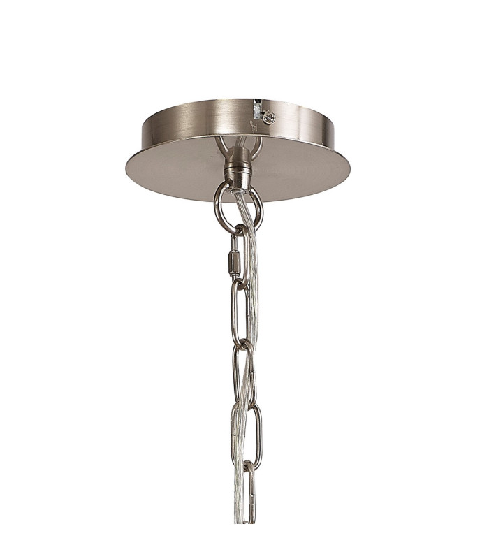 Banyan 59cm 8 Light Multi Arm Pendant/Semi Flush Without Shade 1.5m Chain E14 Satin Nickel-6