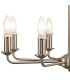 Banyan 59cm 8 Light Multi Arm Pendant/Semi Flush Without Shade 1.5m Chain E14 Satin Nickel-8