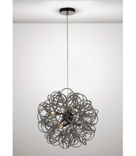 Ceiling Pendant Spherical Interwinding Aluminium 6 Light G9 Black - 2