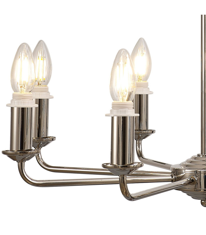Banyan 59cm 8 Light Multi Arm Pendant/Semi Flush Without Shade 1.5m Chain E14 Champagne Gold-7