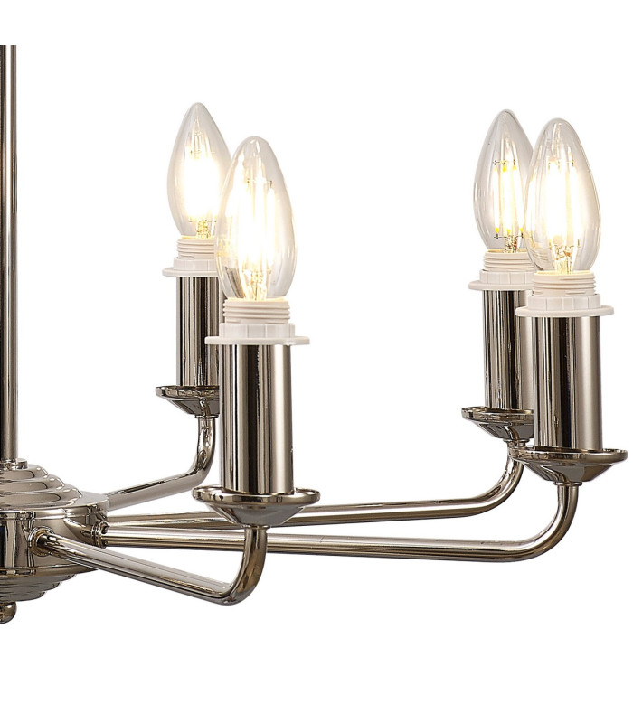 Banyan 59cm 8 Light Multi Arm Pendant/Semi Flush Without Shade 1.5m Chain E14 Champagne Gold-8
