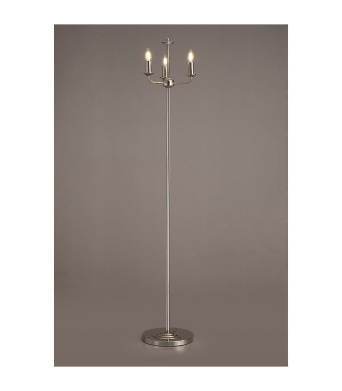 Banyan 3 Light Switched Floor Lamp Without Shade E14 Polished Nickel-2