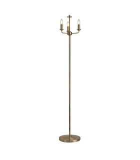 Banyan 3 Light Switched Floor Lamp Without Shade E14 Antique Brass-1