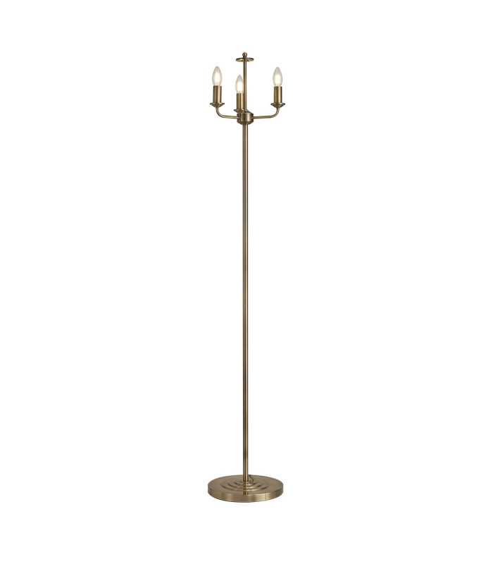 Banyan 3 Light Switched Floor Lamp Without Shade E14 Antique Brass-1