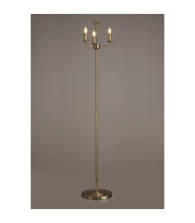 Banyan 3 Light Switched Floor Lamp Without Shade E14 Antique Brass-2