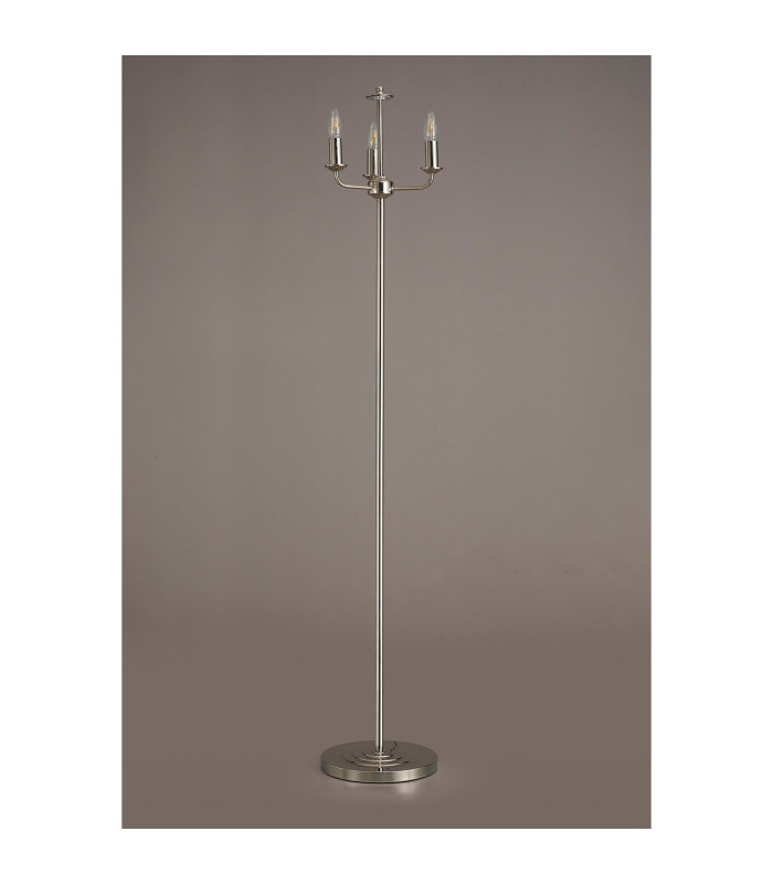 Banyan 3 Light Switched Floor Lamp Without Shade E14 Polished Nickel-8