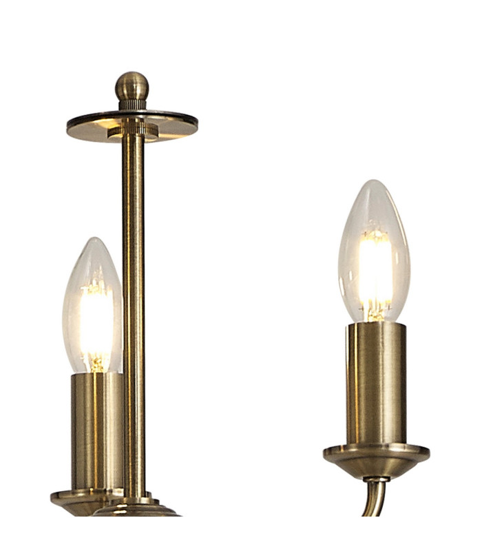Banyan 3 Light Switched Floor Lamp Without Shade E14 Antique Brass-7