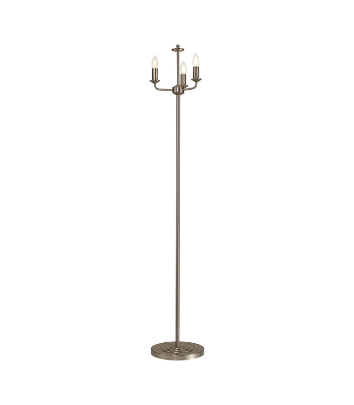 Banyan 3 Light Switched Floor Lamp Without Shade E14 Satin Nickel-1