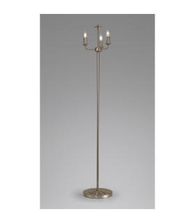 Banyan 3 Light Switched Floor Lamp Without Shade E14 Satin Nickel-2