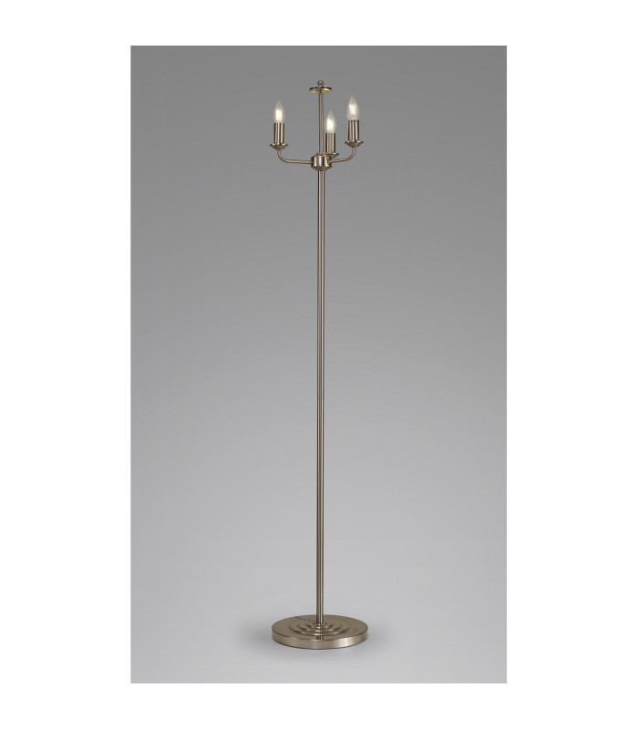 Banyan 3 Light Switched Floor Lamp Without Shade E14 Satin Nickel-2