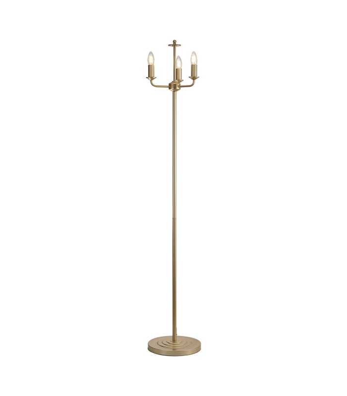Banyan 3 Light Switched Floor Lamp Without Shade E14 Champagne Gold-1