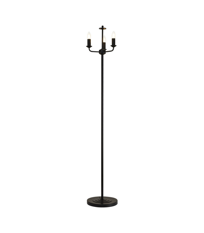 Banyan 3 Light Switched Floor Lamp Without Shade E14 Matt Black-1