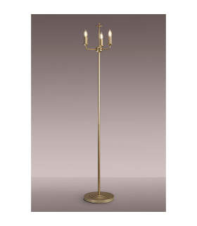 Banyan 3 Light Switched Floor Lamp Without Shade E14 Champagne Gold-2