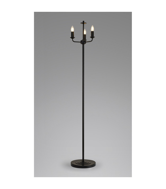 Banyan 3 Light Switched Floor Lamp Without Shade E14 Matt Black-2