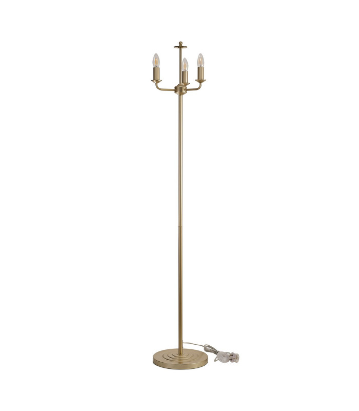 Banyan 3 Light Switched Floor Lamp Without Shade E14 Champagne Gold-4