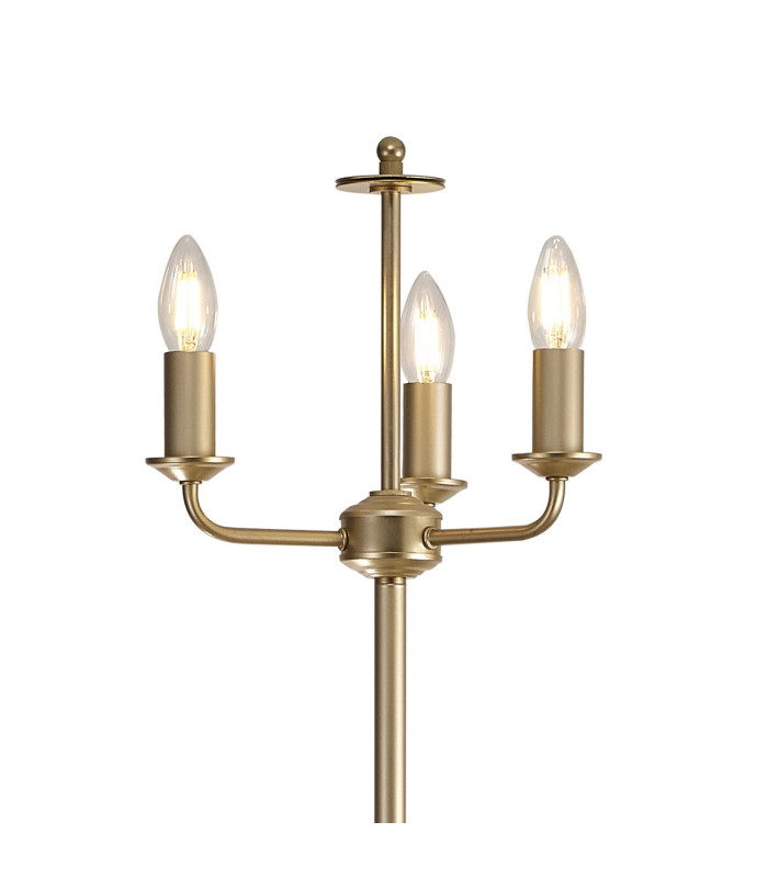 Banyan 3 Light Switched Floor Lamp Without Shade E14 Champagne Gold-6