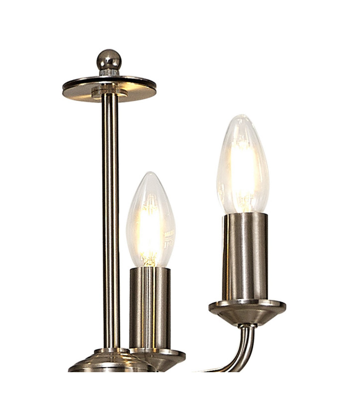 Banyan 3 Light Switched Floor Lamp Without Shade E14 Satin Nickel-7