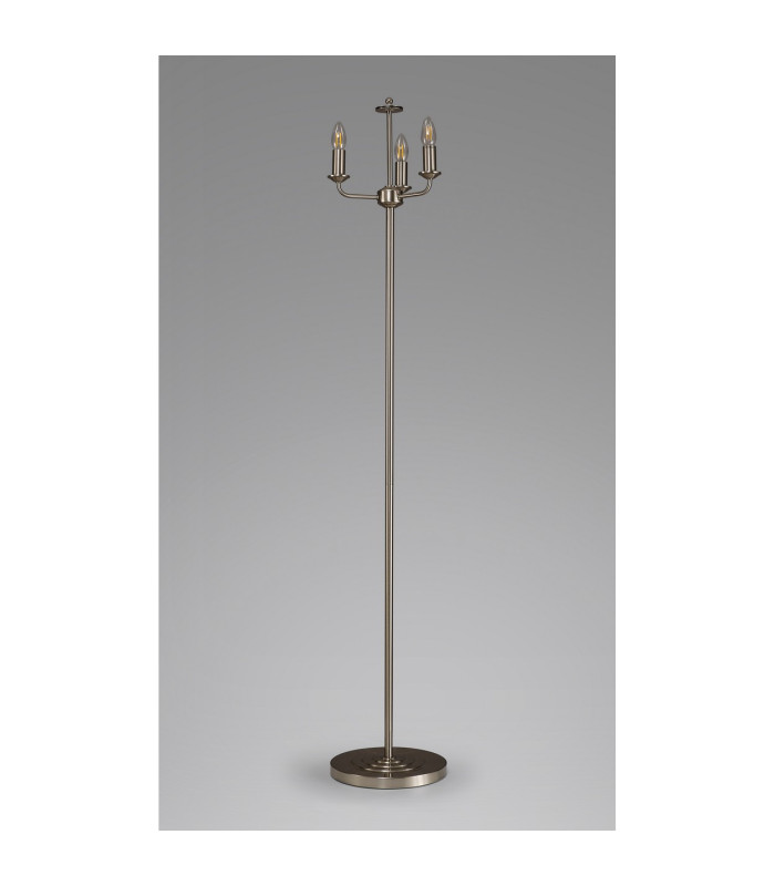Banyan 3 Light Switched Floor Lamp Without Shade E14 Satin Nickel-8