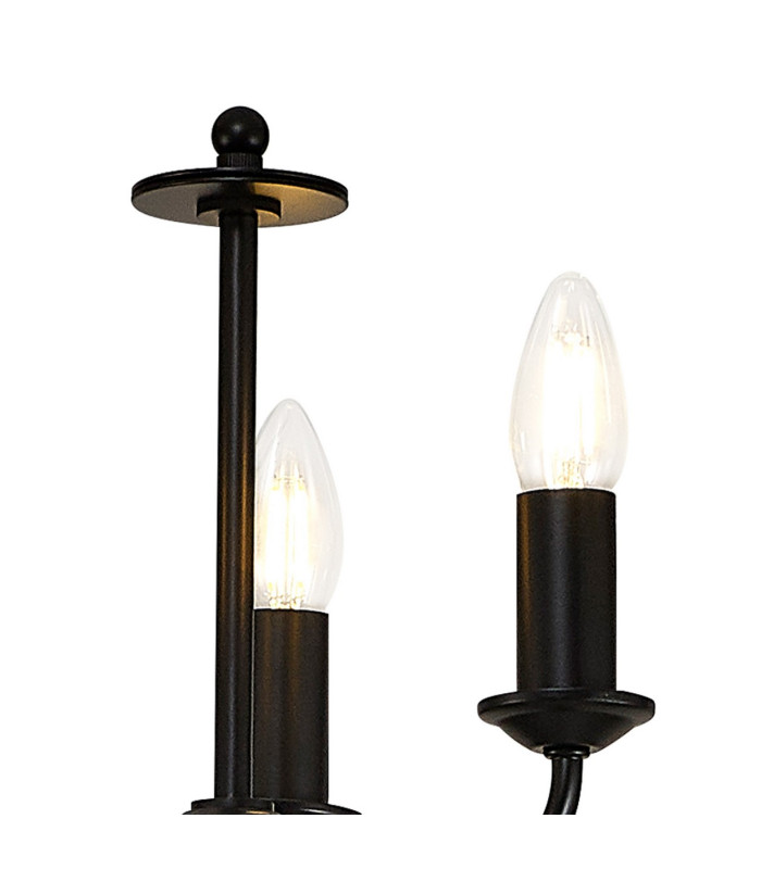 Banyan 3 Light Switched Floor Lamp Without Shade E14 Matt Black-7