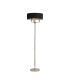 Banyan 3 Light Switched Floor Lamp With 45cm x 15cm Faux Silk Shade Polished Nickel/Black-1