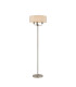 Banyan 3 Light Switched Floor Lamp With 45cm x 15cm Faux Silk Shade Polished Nickel/Ivory Pearl-1