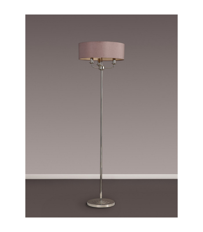 Banyan 3 Light Switched Floor Lamp With 45cm x 15cm Dual Faux Silk Shade Taupe/Halo Gold Polished Nickel-11