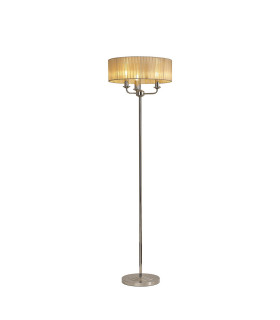 Banyan 3 Light Switched Floor Lamp With 45cm x 15cm Soft Bronze Organza Shade Polished Nickel/Soft Bronze-1