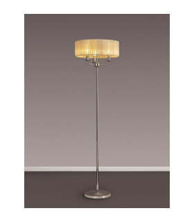 Banyan 3 Light Switched Floor Lamp With 45cm x 15cm Soft Bronze Organza Shade Polished Nickel/Soft Bronze-2