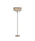 Banyan 3 Light Switched Floor Lamp With 45cm x 15cm Grey Organza Shade Polished Nickel/Grey-1