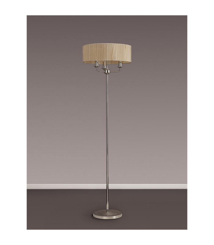 Banyan 3 Light Switched Floor Lamp With 45cm x 15cm Soft Bronze Organza Shade Polished Nickel/Soft Bronze-11