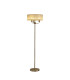 Banyan 3 Light Switched Floor Lamp With 45cm x 15cm Cream Organza Shade Antique Brass/Cream-1