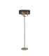 Banyan 3 Light Switched Floor Lamp With 45cm x 15cm Black Organza Shade Antique Brass/Black-1