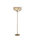 Banyan 3 Light Switched Floor Lamp With 45cm x 15cm Grey Organza Shade Antique Brass/Grey-1