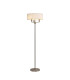 Banyan 3 Light Switched Floor Lamp With 45cm x 15cm Faux Silk Shade Satin Nickel/White-1