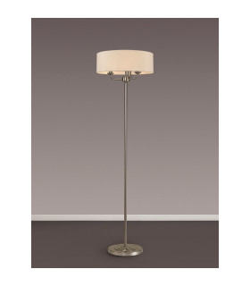 Banyan 3 Light Switched Floor Lamp With 45cm x 15cm Dual Faux Silk Shade Nude Beige/Moonlight Satin Nickel-2