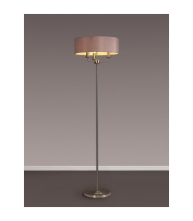 Banyan 3 Light Switched Floor Lamp With 45cm x 15cm Dual Faux Silk Shade Taupe/Halo Gold Satin Nickel-2