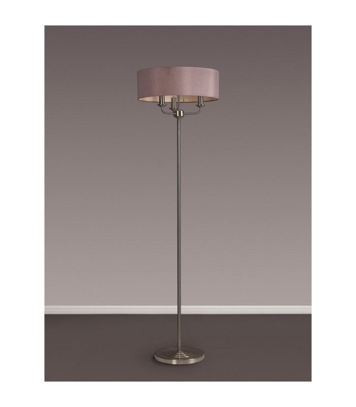 Banyan 3 Light Switched Floor Lamp With 45cm x 15cm Dual Faux Silk Shade Taupe/Halo Gold Satin Nickel-11