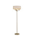 Banyan 3 Light Switched Floor Lamp With 45cm x 15cm Faux Silk Fabric Shade Champagne Gold/White-1