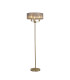 Banyan 3 Light Switched Floor Lamp With 45cm x 15cm Organza Shade Champagne Gold/Grey-1