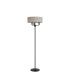 Banyan 3 Light Switched Floor Lamp With 45cm x 15cm Faux Silk Fabric Shade Matt Black/White-4
