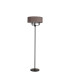 Banyan 3 Light Switched Floor Lamp With 45cm x 15cm Faux Silk Fabric Shade Matt Black/Grey-4