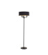 Banyan 3 Light Switched Floor Lamp With 45cm x 15cm Faux Silk Fabric Shade Matt Black/Black-1