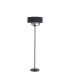 Banyan 3 Light Switched Floor Lamp With 45cm x 15cm Faux Silk Fabric Shade Matt Black/Black-4