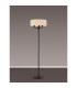 Banyan 3 Light Switched Floor Lamp With 45cm x 15cm Faux Silk Fabric Shade Matt Black/Ivory Pearl-2