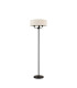 Banyan 3 Light Switched Floor Lamp With 45cm x 15cm Faux Silk Fabric Shade Matt Black/Ivory Pearl-4