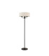 Banyan 3 Light Switched Floor Lamp With 45cm x 15cm Dual Faux Silk Fabric Shade Matt Black/Nude Beige-4