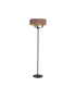 Banyan 3 Light Switched Floor Lamp With 45cm x 15cm Dual Faux Silk Fabric Shade Matt Black/Taupe-1