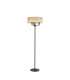 Banyan 3 Light Switched Floor Lamp With 45cm x 15cm Organza Shade Matt Black/Cream-1